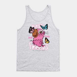 Cute pink bird with butterflies Tank Top